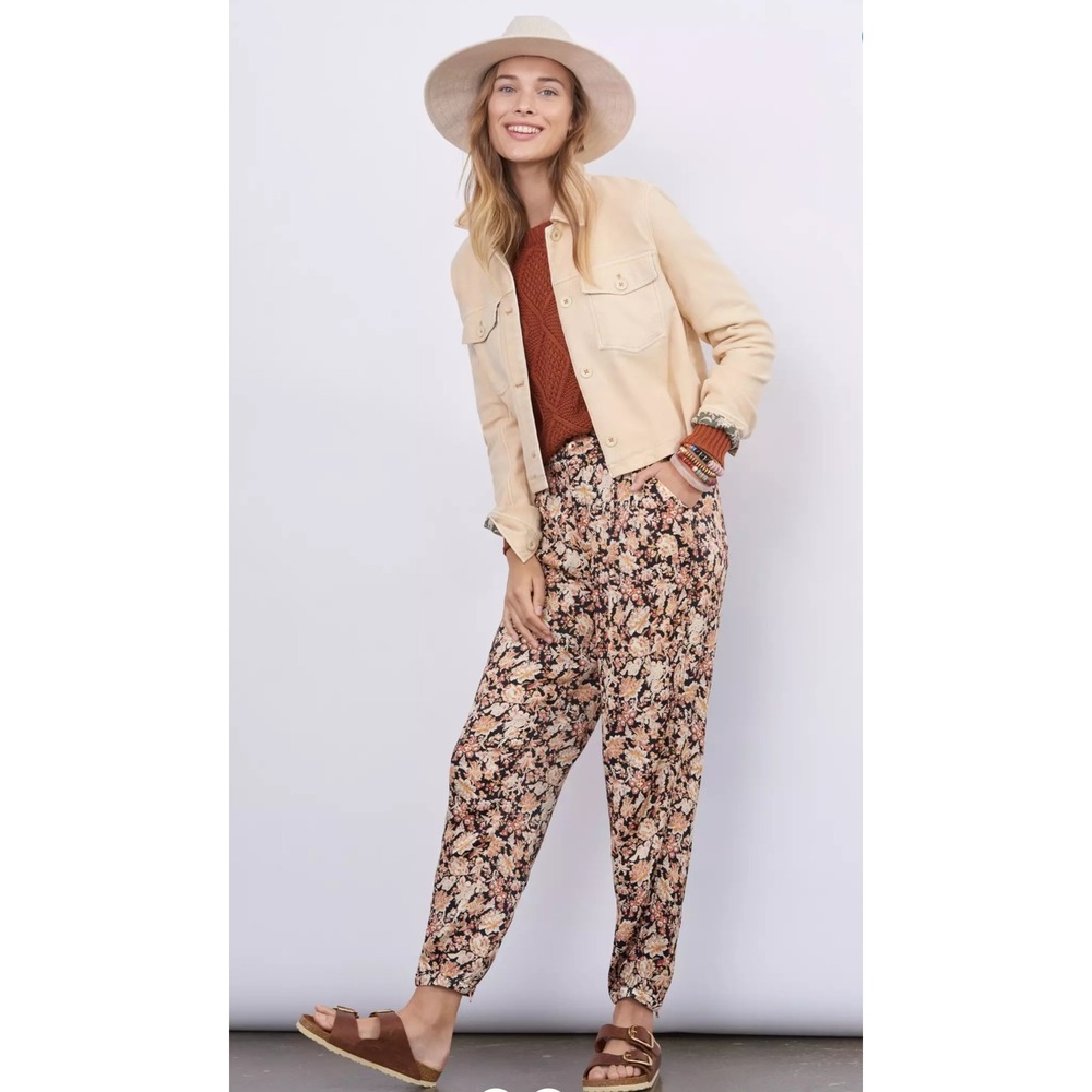 Anthropologie Diandra Joggers Pants 2 4 Floral High Rise Pleated Balloon Leg
